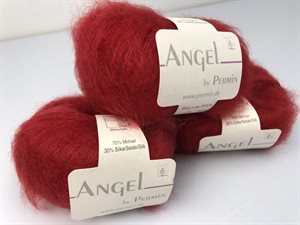 Angel by permin silk mohair - i smuk dyb rød, udgår